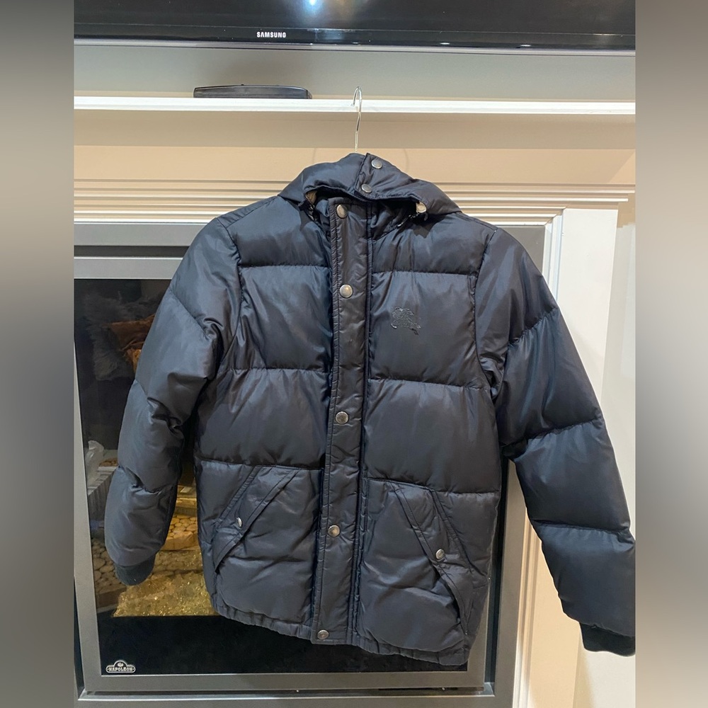 Boy’s Authentic Down Black Puffer Burberry Jacket - Sz 12